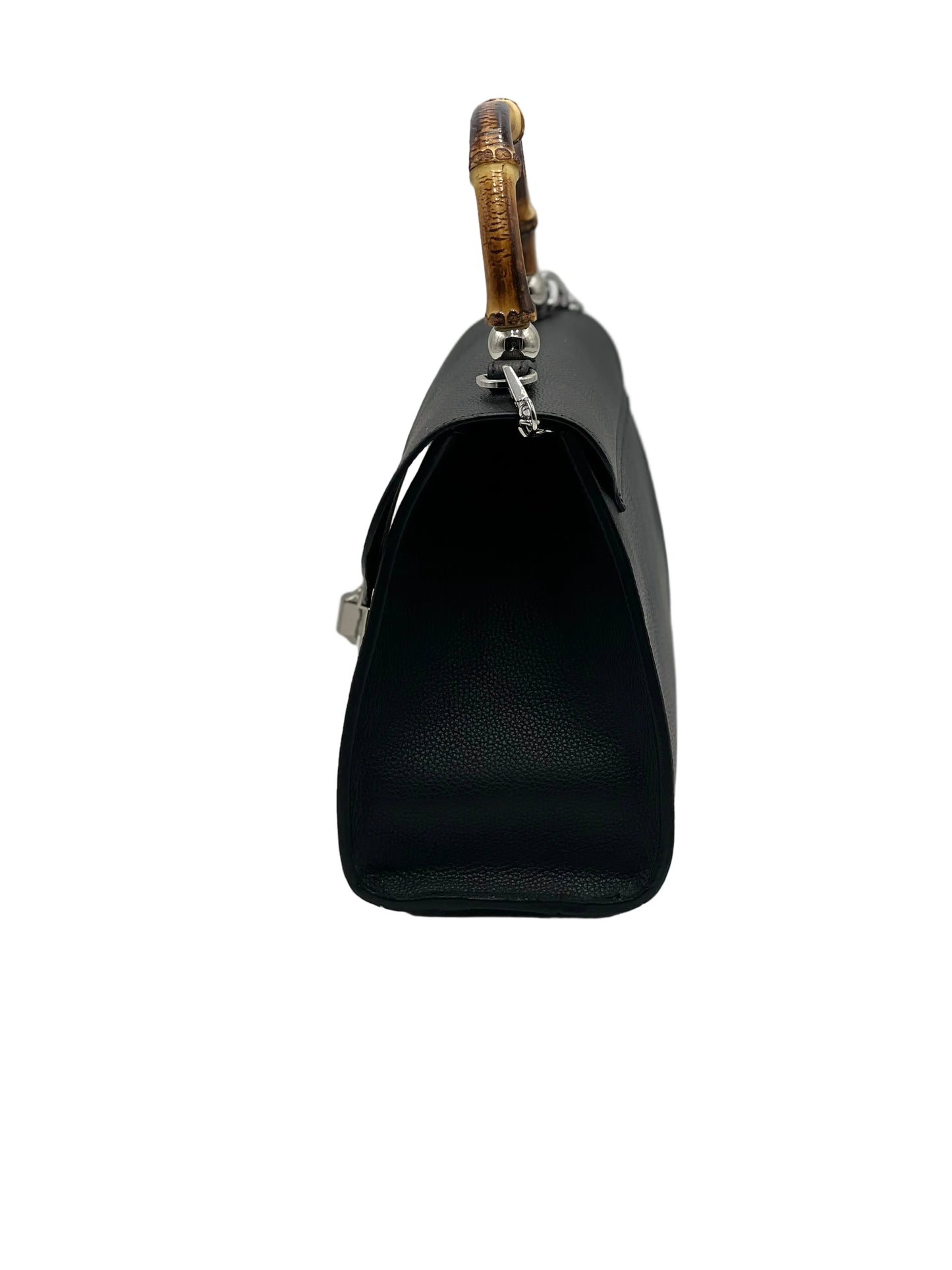 TOTEM in vitello nero, borsa da donna in vera pelle italiana dal design elegante, capiente e leggero.