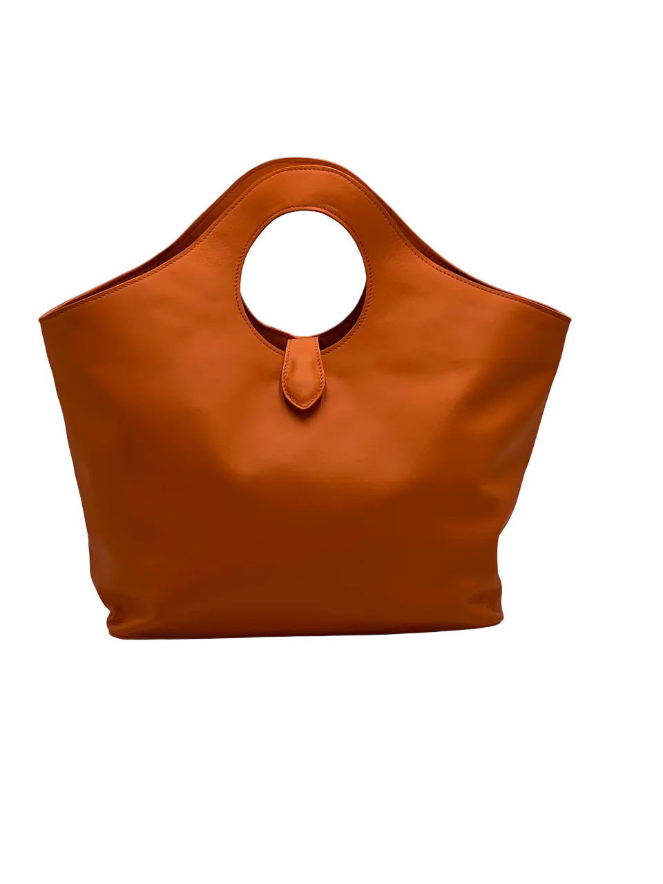 BAMBOO TOTEM IN BROWN HAMMERED CALFSKIN
