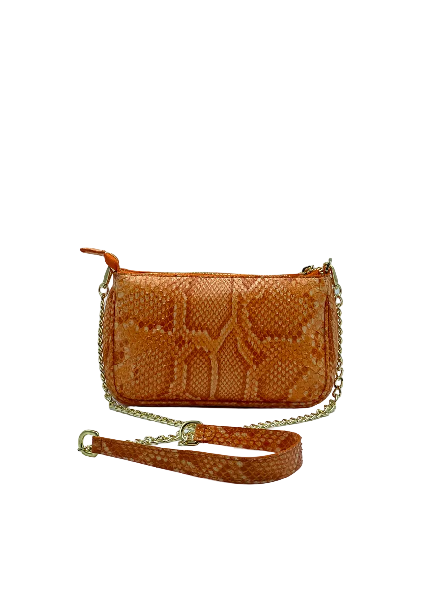 BAMBOO TOTEM IN BROWN HAMMERED CALFSKIN