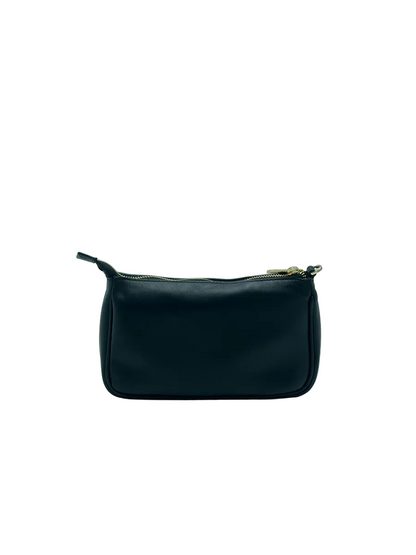 Pochette Maria in Vitello Nero Martellato - vista frontale - Lignani Pelletteria