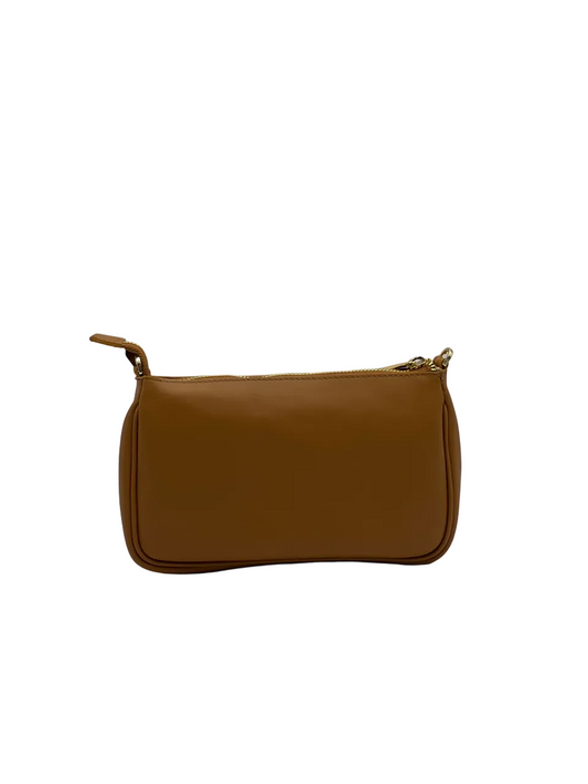 Pochette Maria in Vitello Cuoio - vista frontale - Lignani Pelletteria