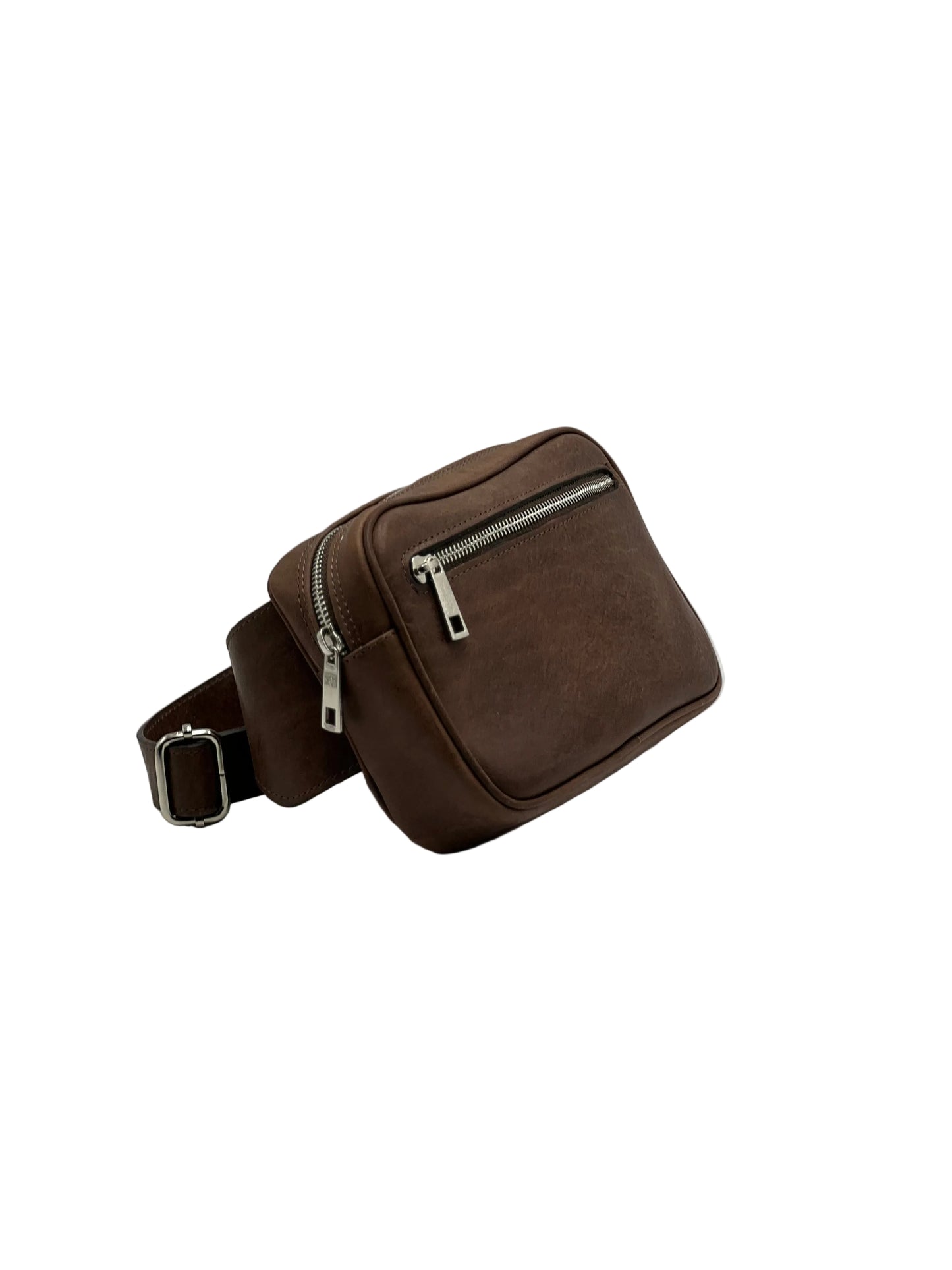 Marsupio Uomo in Vitello Ingrassato Marrone | Borsa in Pelle Made in Italy