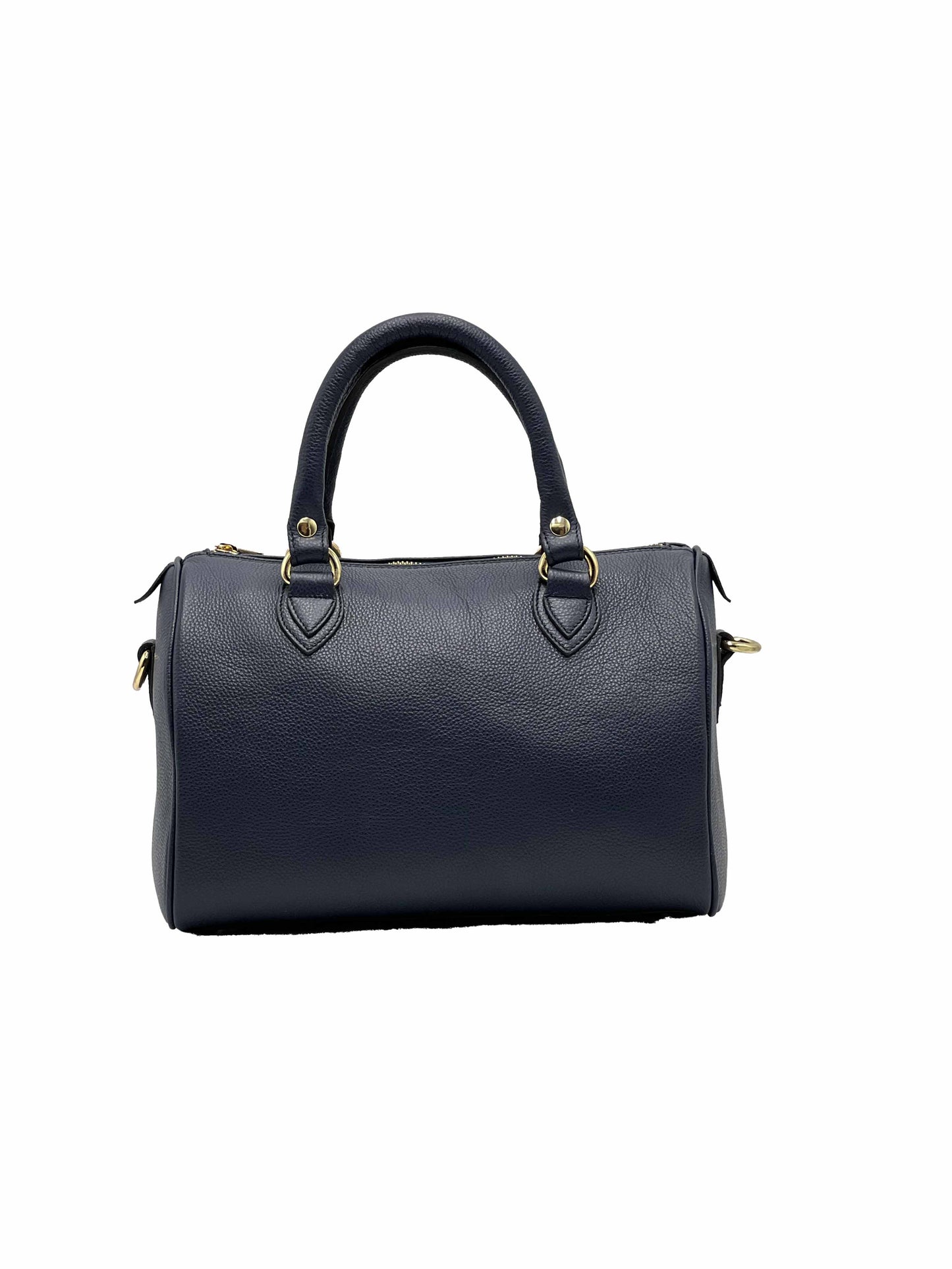 Bauletto In Vitello Blu Navy Martellato