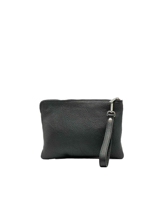 Pochette Uomo in Vitello Martellato Nero G